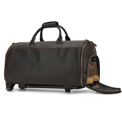 Crazy Horse Leather Travel Bag for Suits