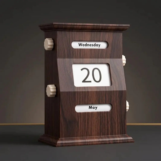 Creative Perpetual Desk Calendar – Retro Rotating Date Display