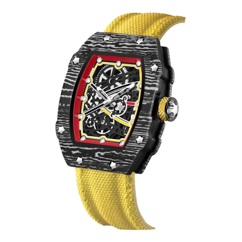 Ultra-Thin Tonneau Men's Nylon Strap Quartz Watch