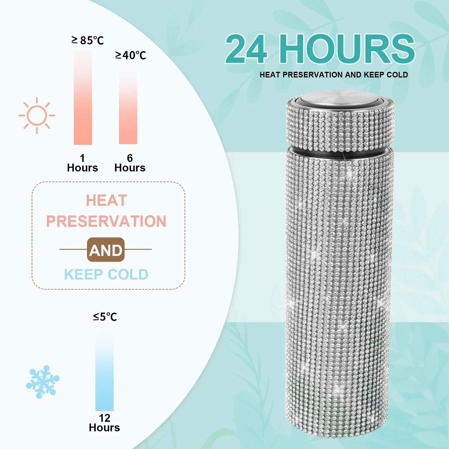 500ml Stainless Steel Diamond Thermos Bottle