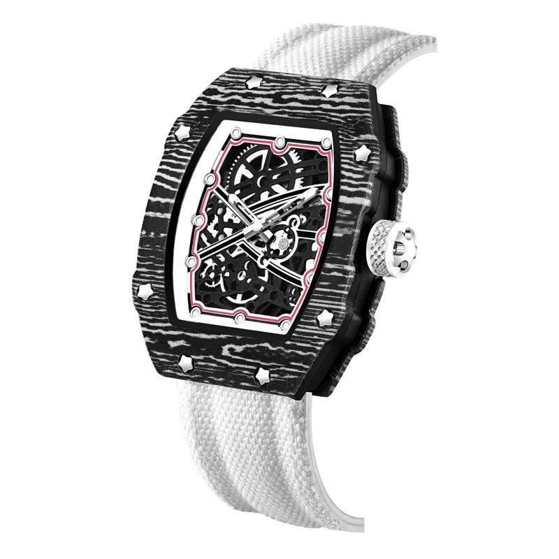 Ultra-Thin Tonneau Men's Nylon Strap Quartz Watch