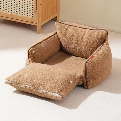 All-Season Plush Pet Sofa Bed for Dogs & Cats