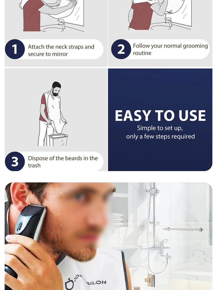 Beard Shaving Apron Hair Catcher