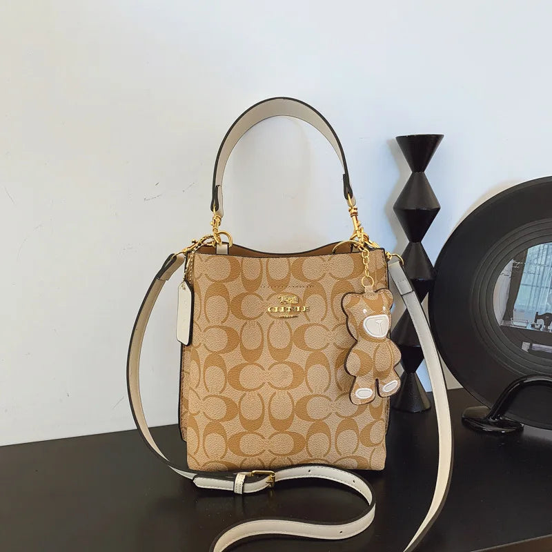 Medium PU Bucket Crossbody Bag