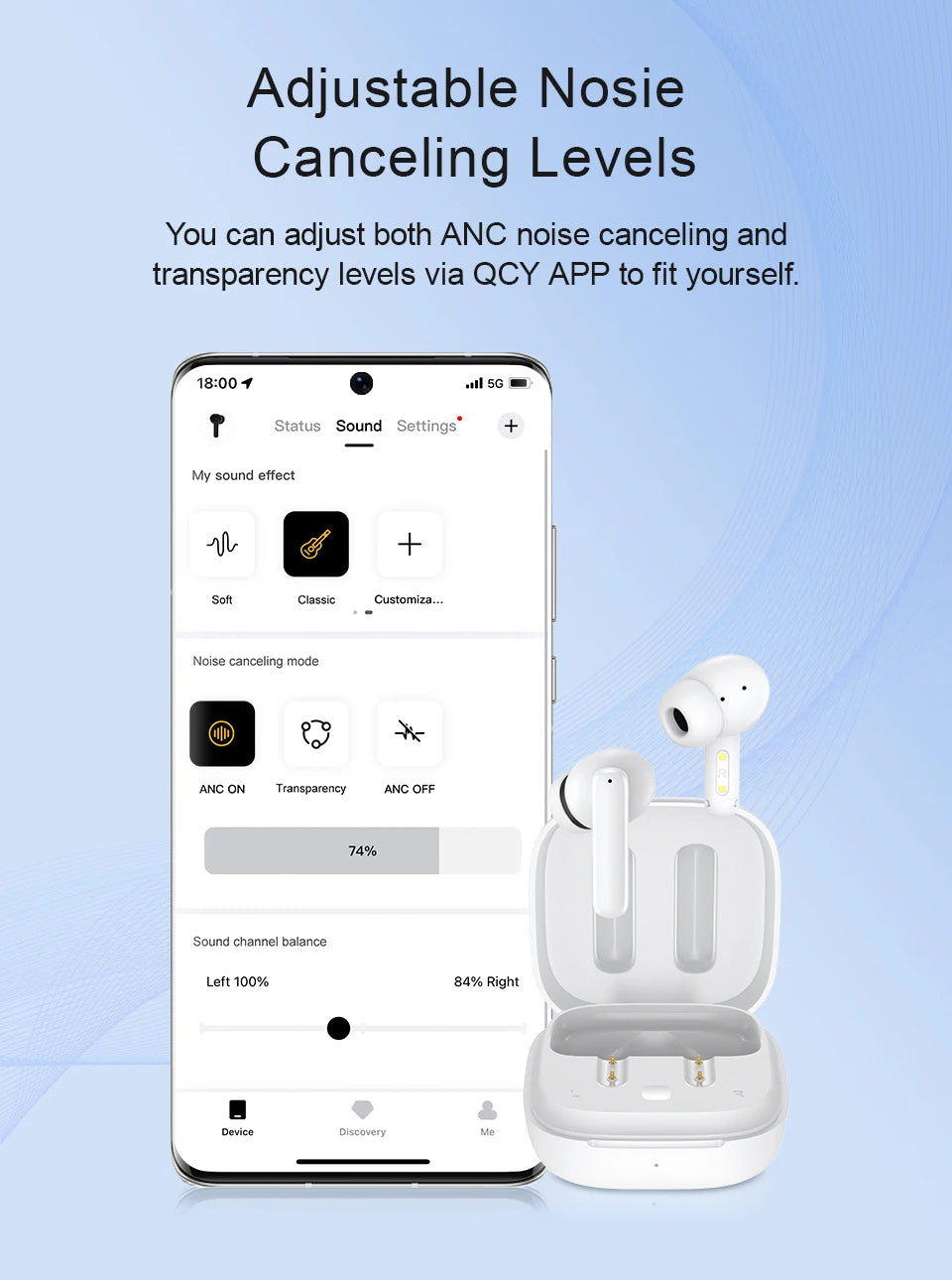 Bluetooth 5.3 Noise Cancelling Earphones with 30-Hour Battery
