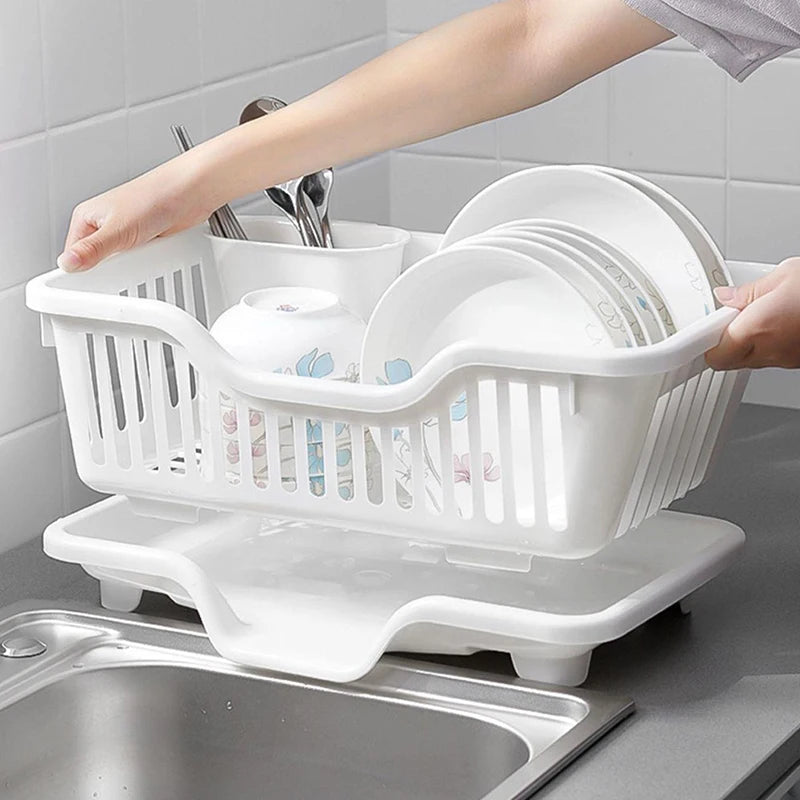 Kitchen Dish Drying Rack with Drain Board