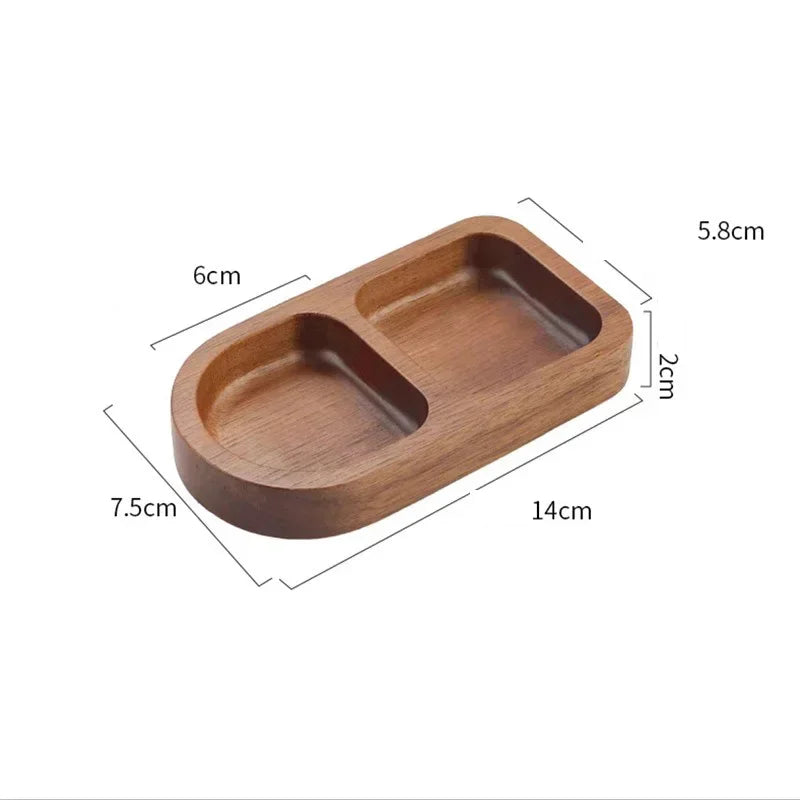 Solid Wood Divided Sauce Dish