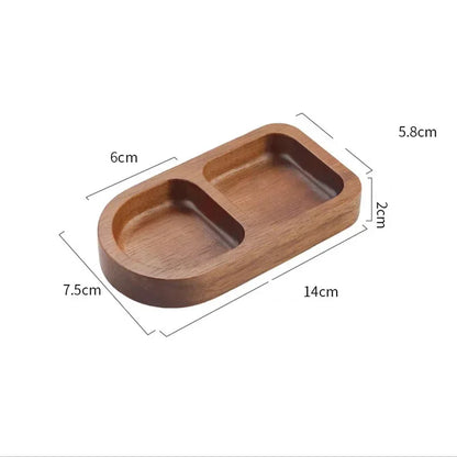 Solid Wood Divided Sauce Dish