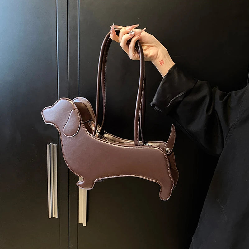 Dachshund Shaped PU Leather Shoulder Bag