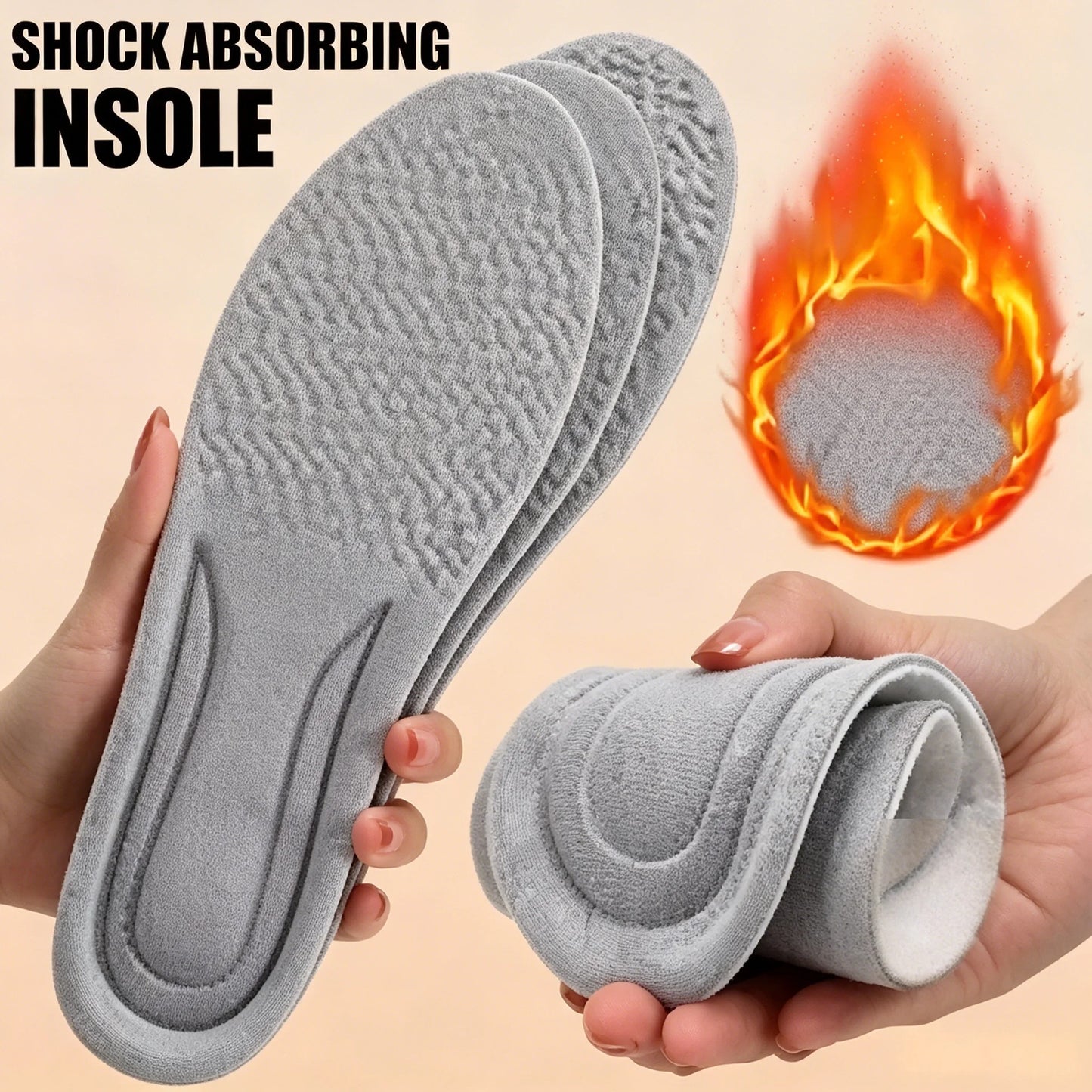 Warm Plush Winter Memory Foam Insoles