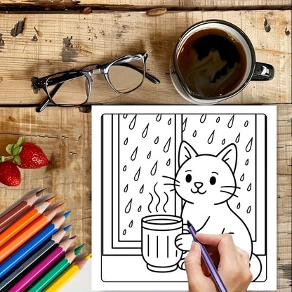Cozy Cat Moments Adult Colouring Book