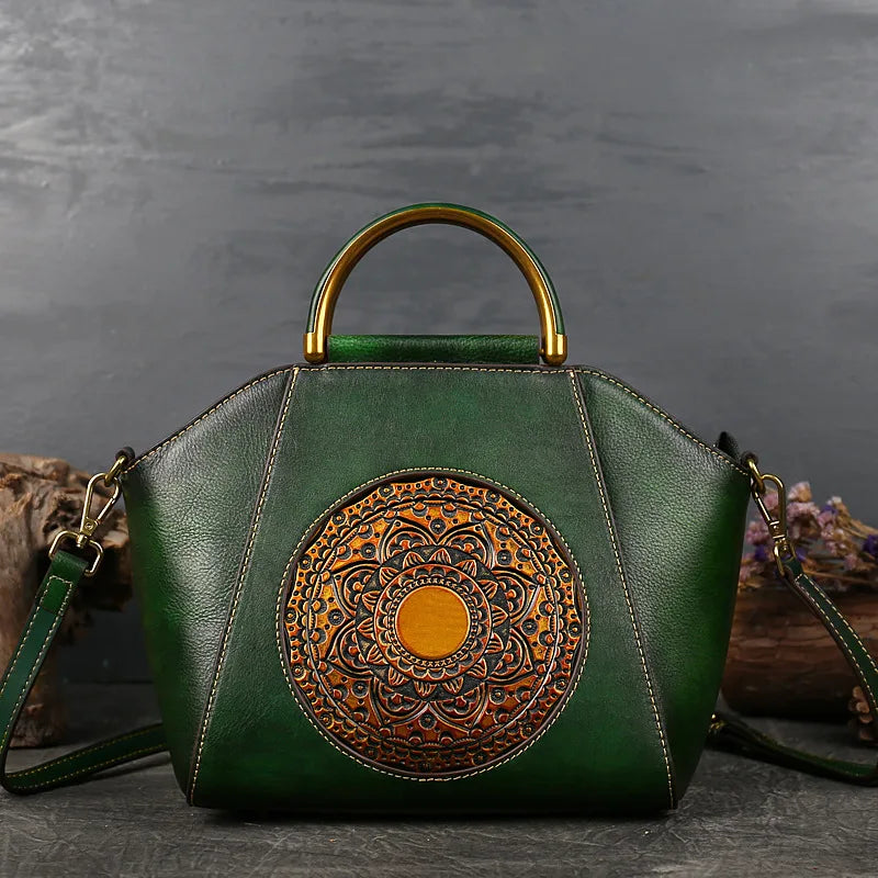 Vintage Genuine Leather Shoulder Handbag