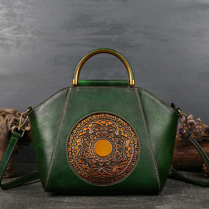 Vintage Genuine Leather Shoulder Handbag