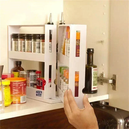 Rotating 2-Tier Spice Storage Rack