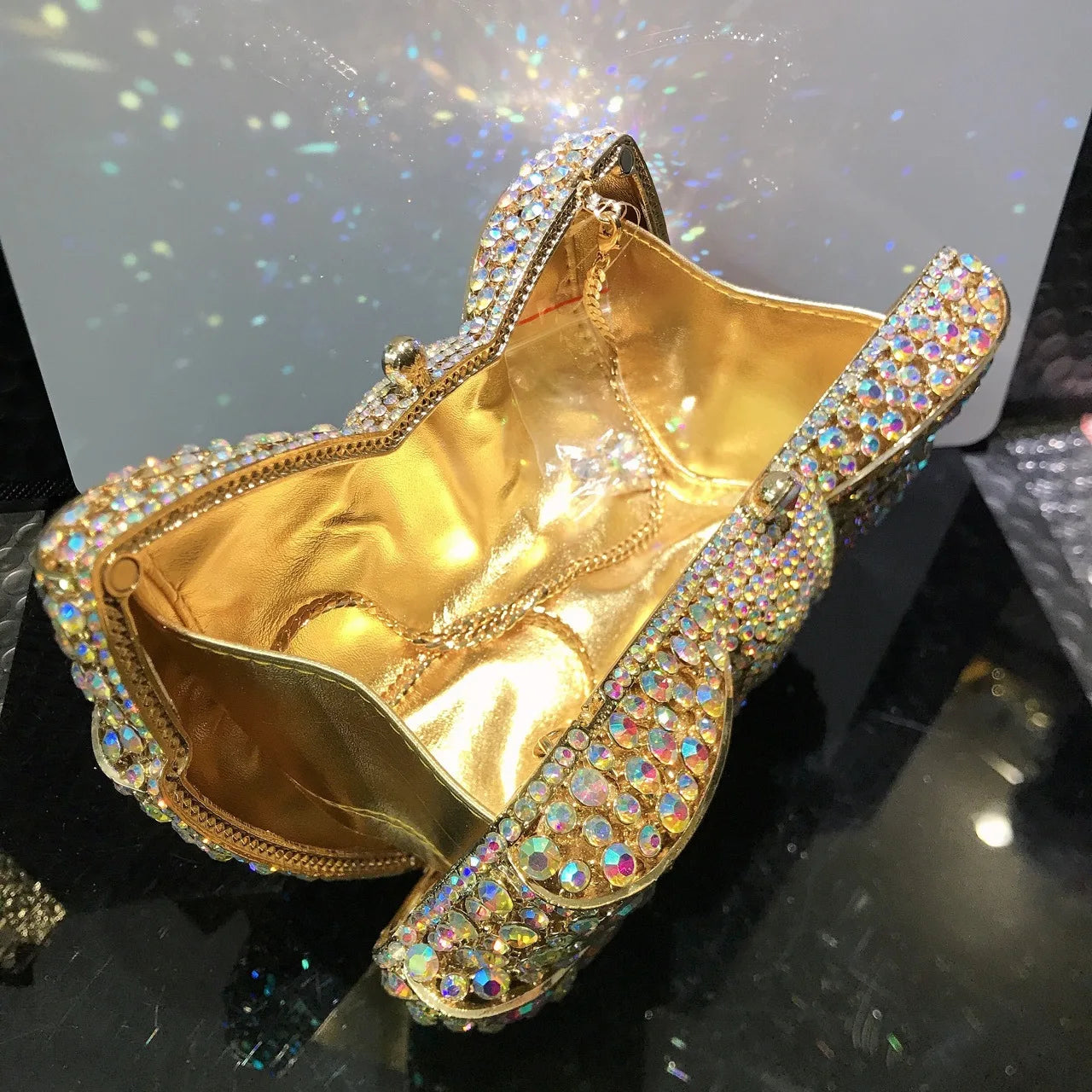 Rhinestone Bow Evening Clutch