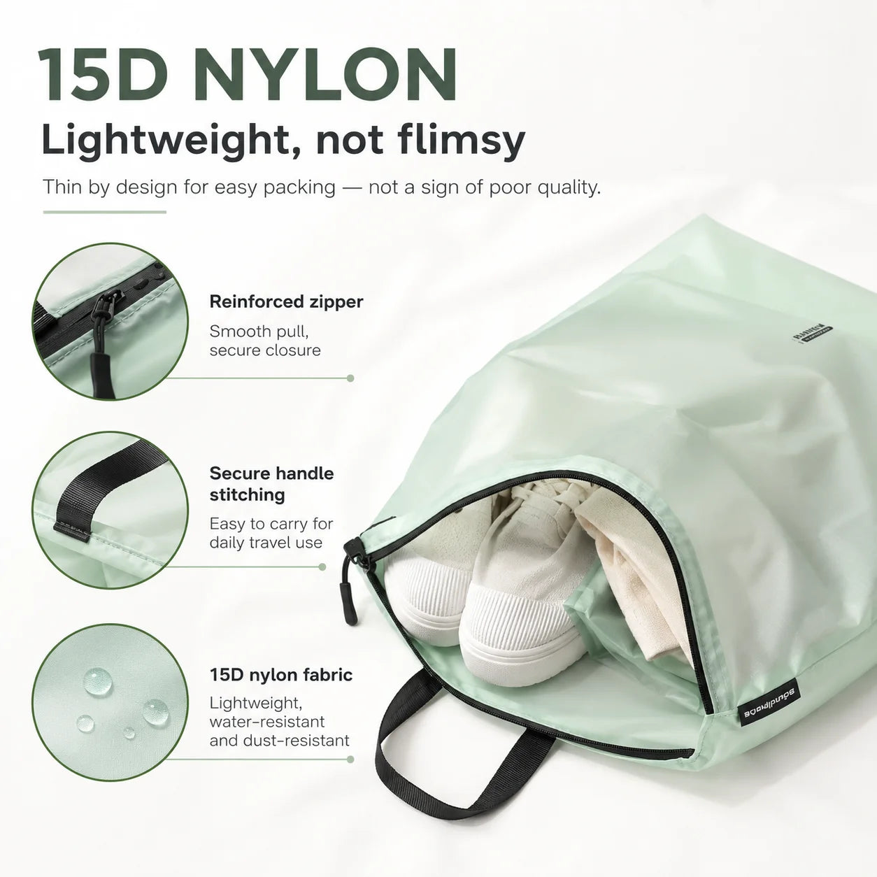 Waterproof Travel Storage Pouch with Zipper Handle