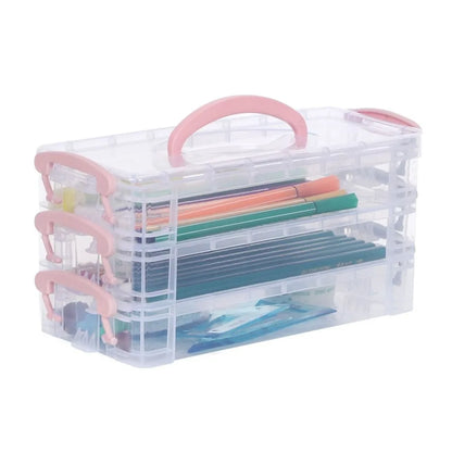 Stackable Multi-Layer Transparent Pencil Case