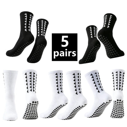 Non-Slip Athletic Grip Socks 5 Pairs