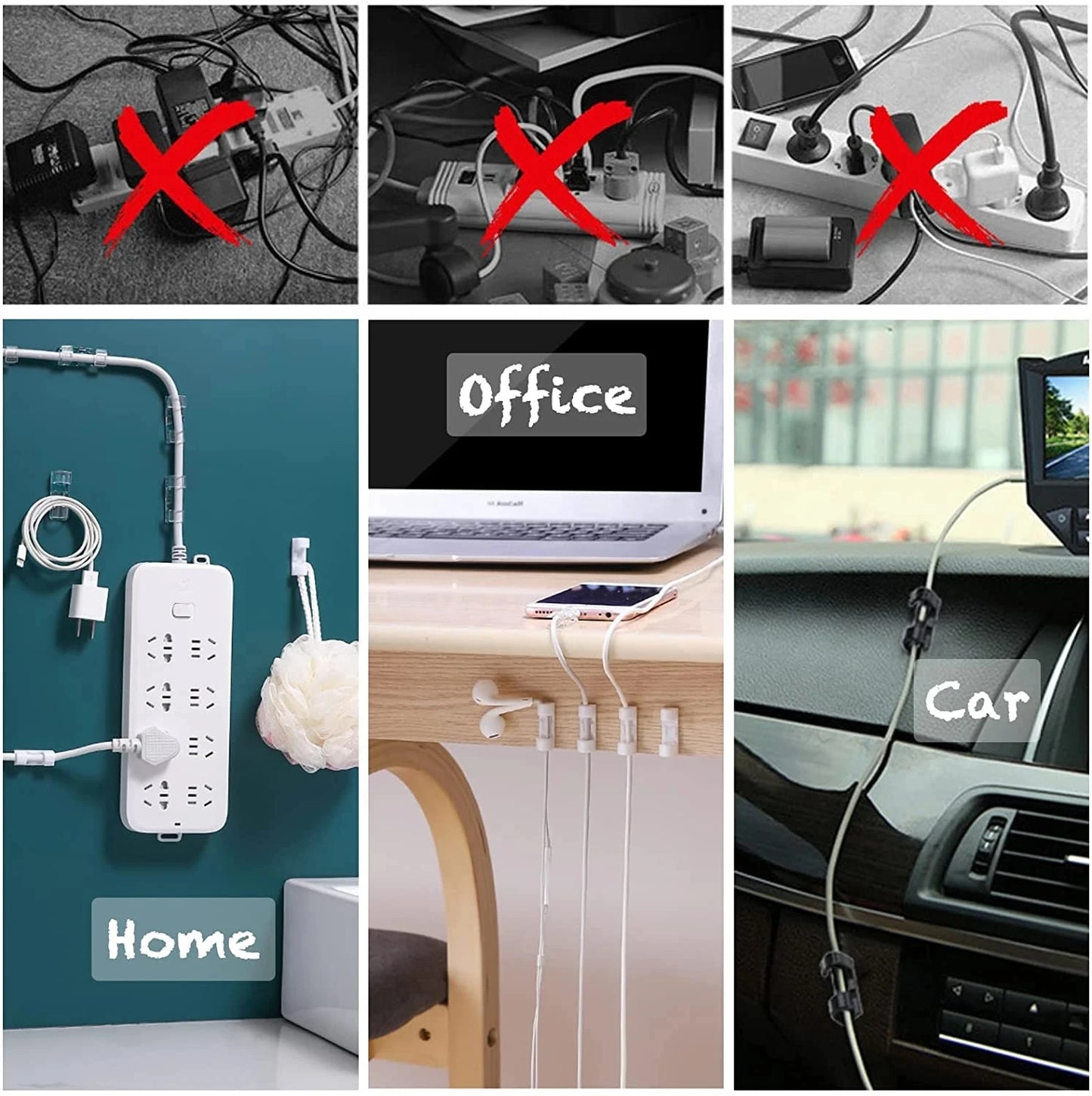Self-Adhesive Cable Management Clips