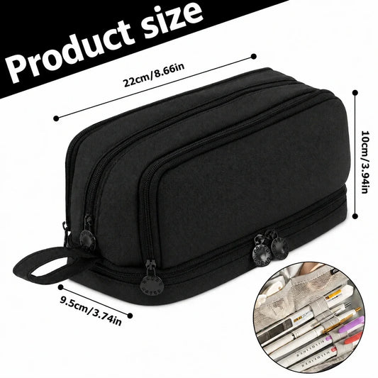 Large Capacity 4-Compartment Pencil Case Organizer