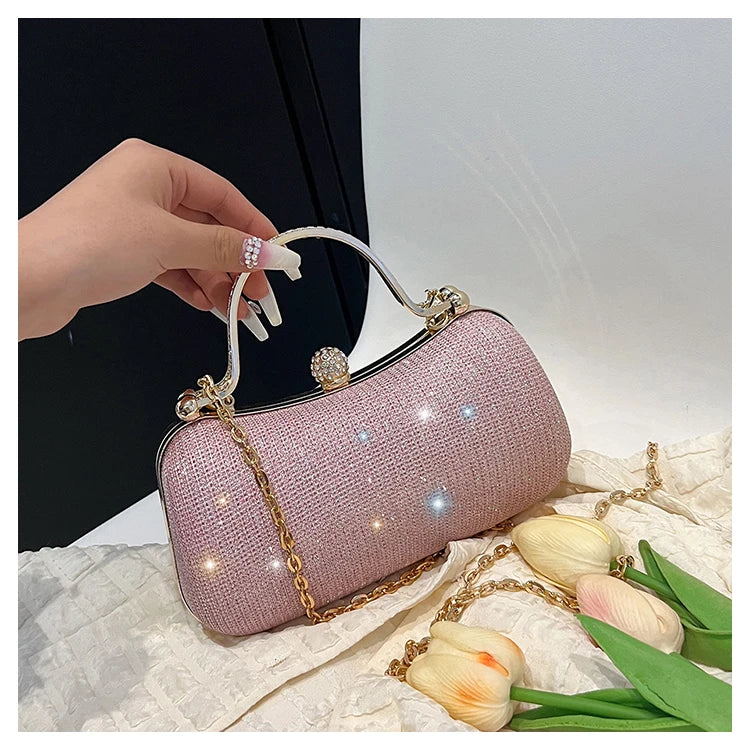 Crystal Studded Barrel Evening Bag
