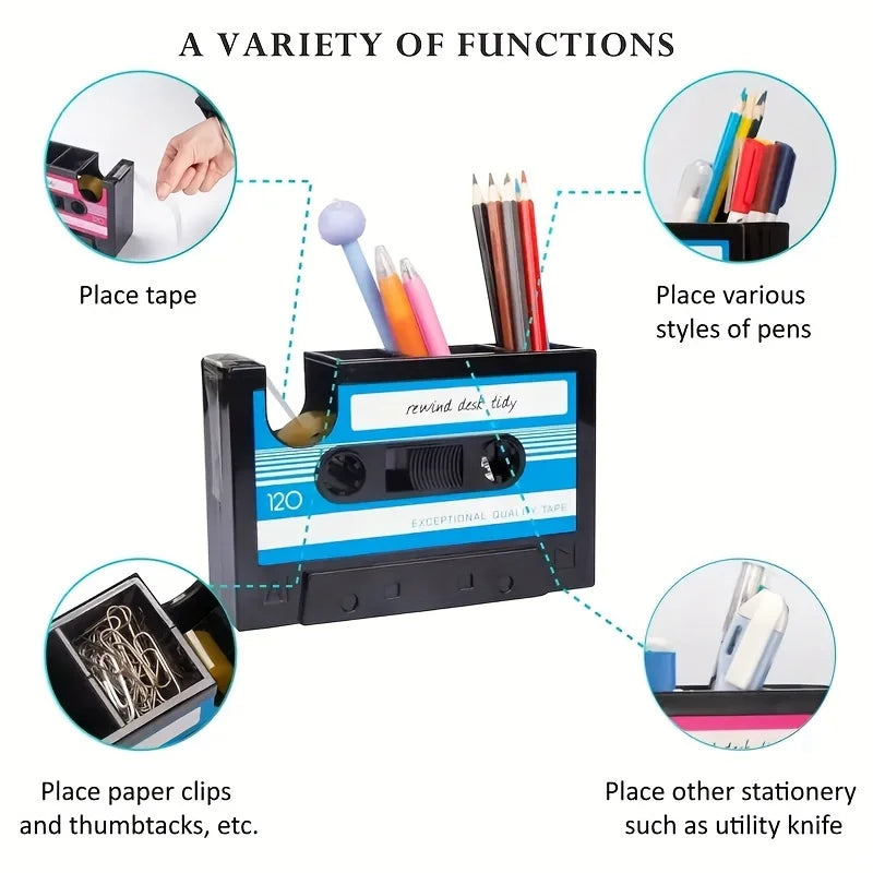 Retro Cassette Desk Organizer
