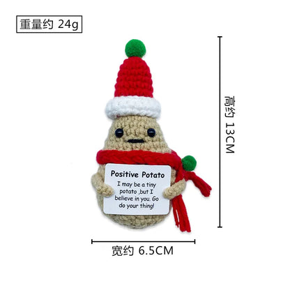 Positive Christmas Potato Crochet Toy