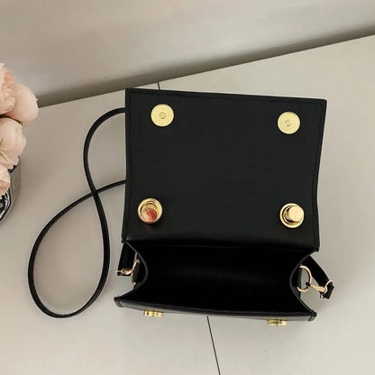 Solid Pu Leather Shoulder Bag