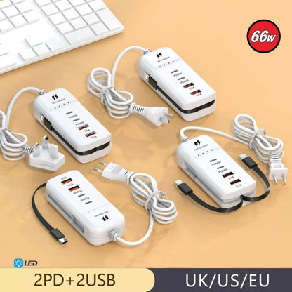 66W Multi-Port USB-C Fast Charger