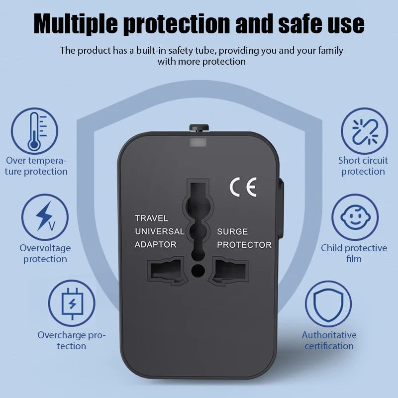 Universal Travel Adapter with USB Ports