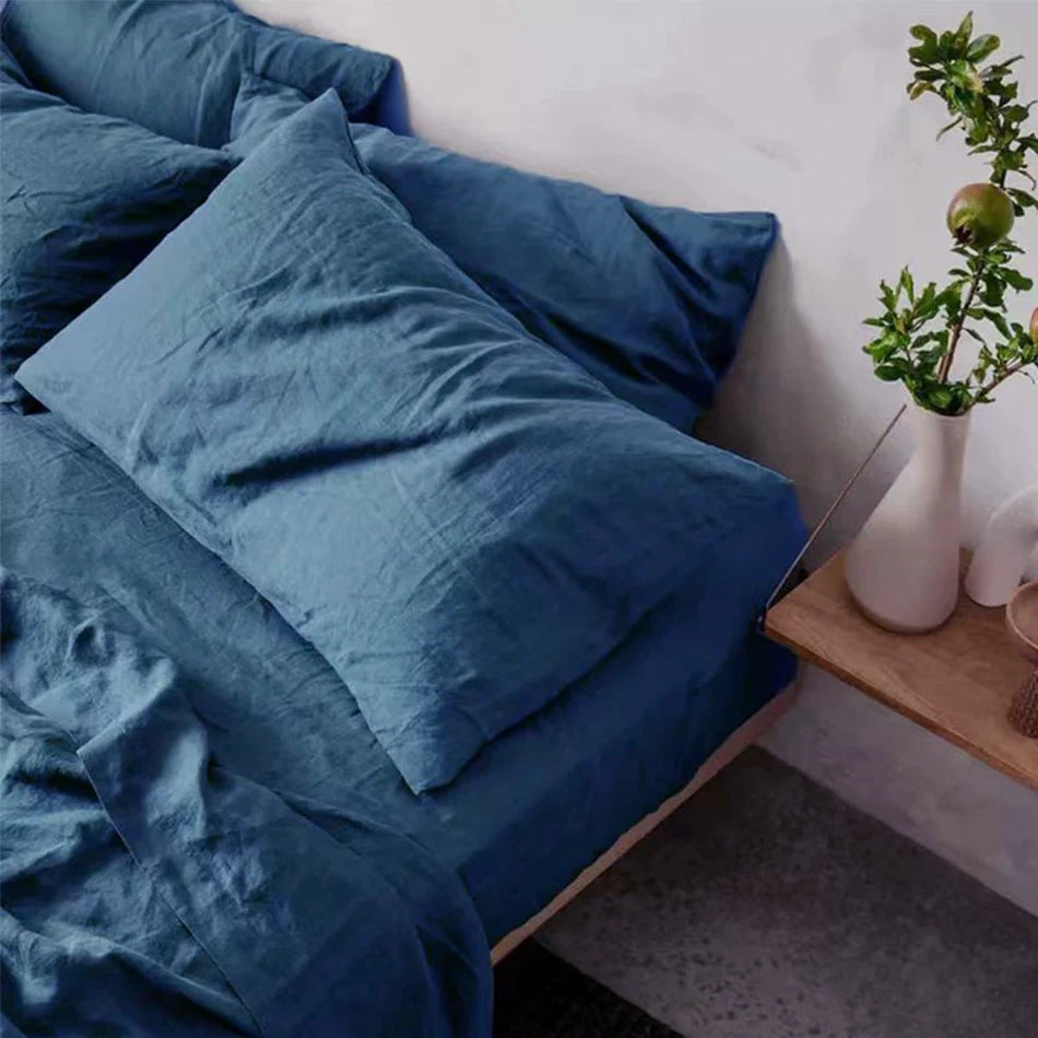 100% Linen Stone Washed Duvet Cover Set