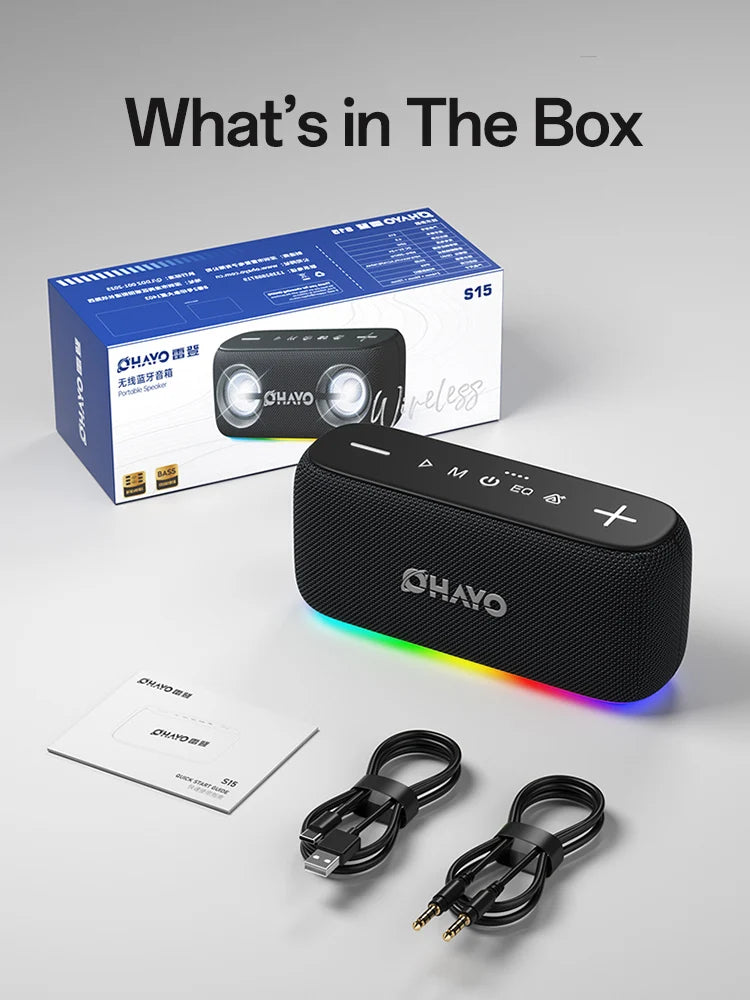 60W Wireless Speaker with RGB Lights & Waterproof Design