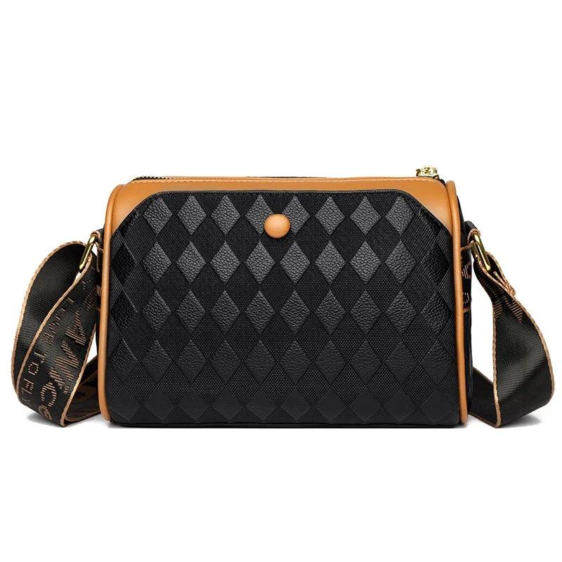 Plaid PU Leather Crossbody Shoulder Bag