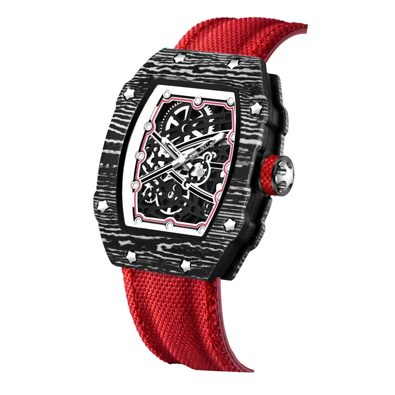 Ultra-Thin Tonneau Men's Nylon Strap Quartz Watch