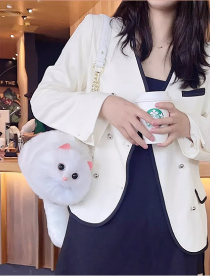 Cute Plush Cat Shoulder Bag