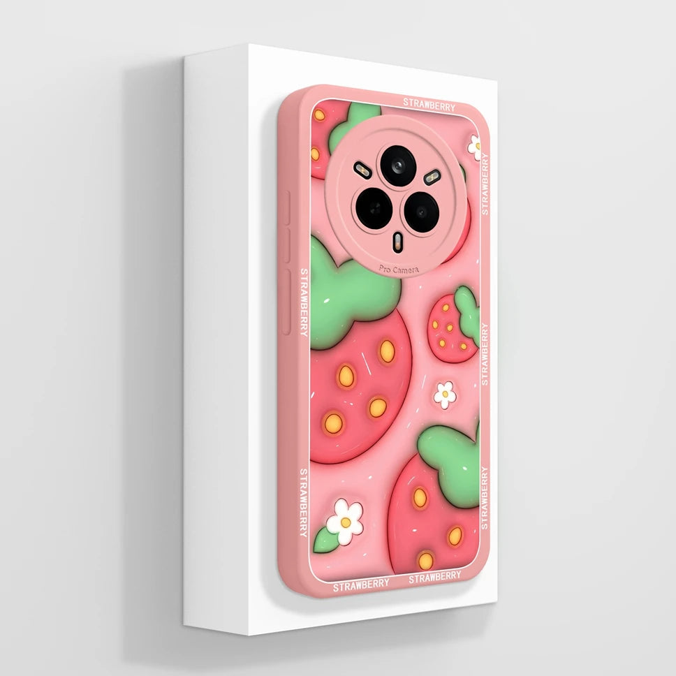 Cute Floral Silicone Case for Realme 14 Pro Series