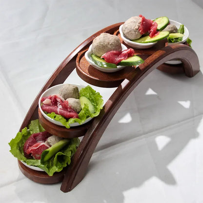 Wooden Sushi Bridge Serving Plate