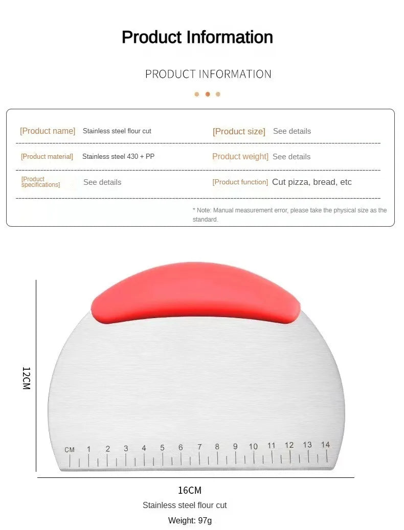 Stainless Steel Dough Scraper with Measurement Scale