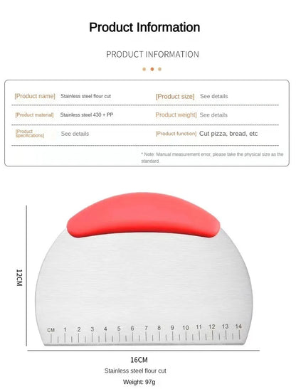 Stainless Steel Dough Scraper with Measurement Scale