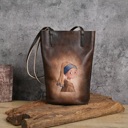 Johnature Genuine Cowhide Leather Shoulder Bag