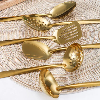 Gold Stainless Steel Kitchen Utensil Set