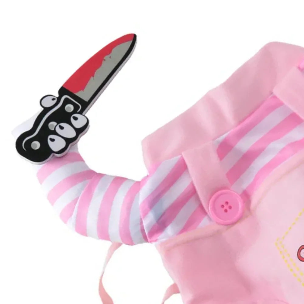 Funny Cosplay Pet Costume with Plush Knife