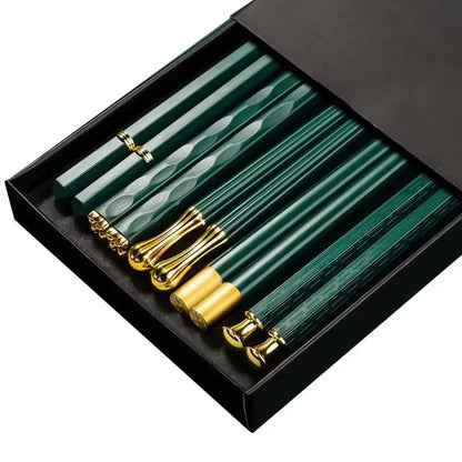 5 Pairs Stainless Steel Non-Slip Chopsticks Set