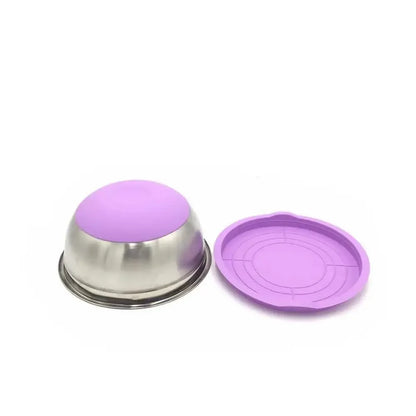 Stainless Steel Mixing Bowl with Lid & Non-Slip Silicone Base