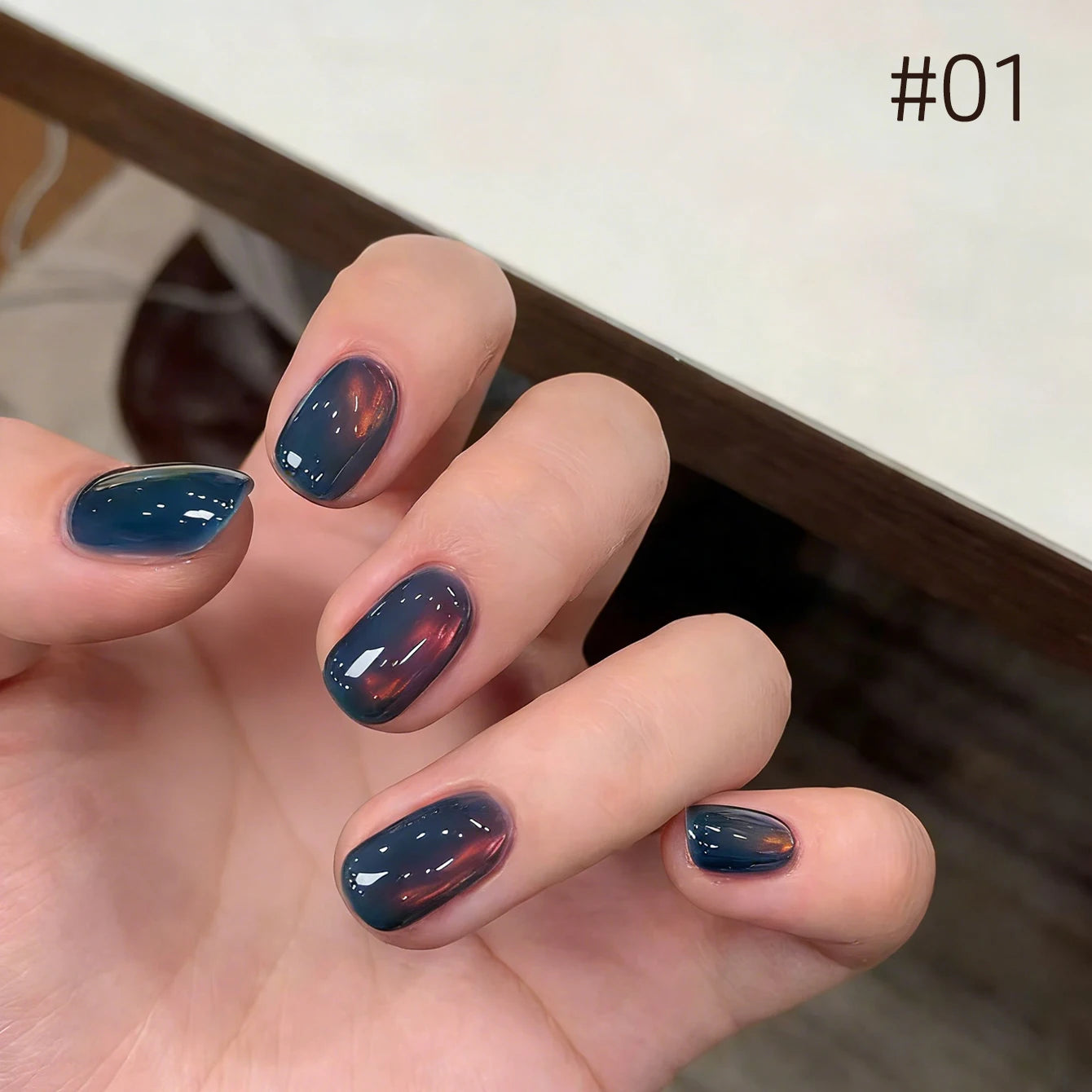 Brown Gold Cat Eye Gel Nail Polish