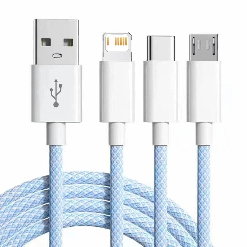 3-in-1 Fast Charging Cable with USB-C, Lightning & Micro-USB