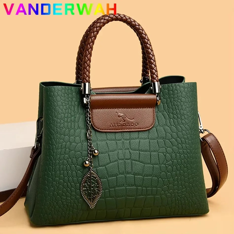Large Capacity Women’s Leather Tote Handbag