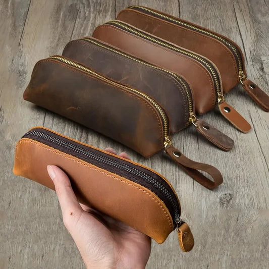 Vintage Leather Pencil Case