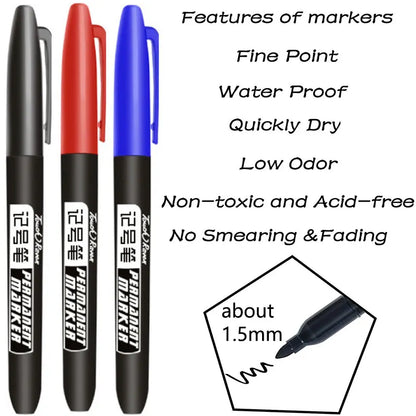 6 Pcs Permanent Marker Pen