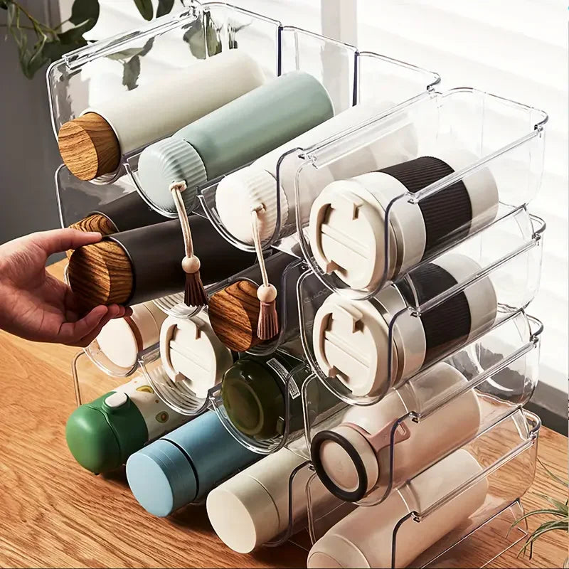 Stackable Transparent Bottle & Mug Storage Rack